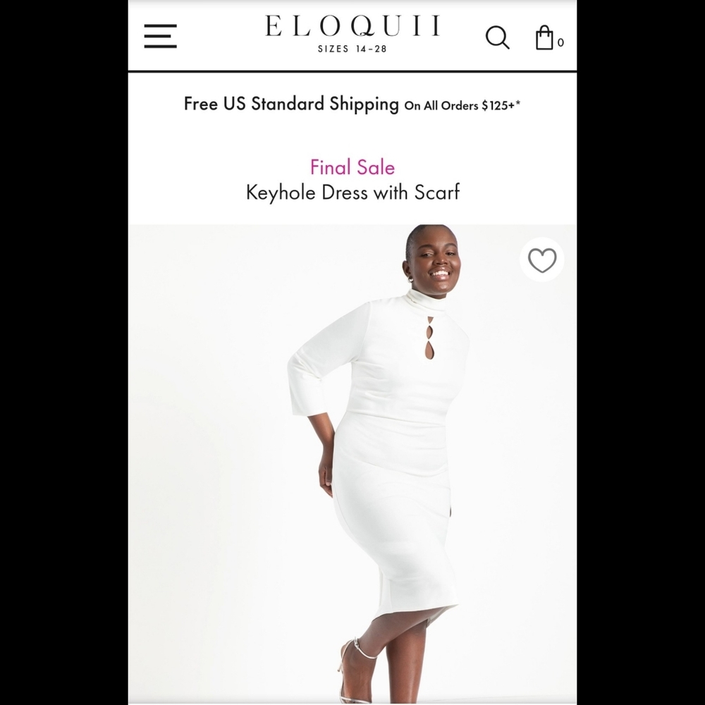 BNWT ELOQUII KEYHOLE DRESS W/SCARF - Picture 2 of 13